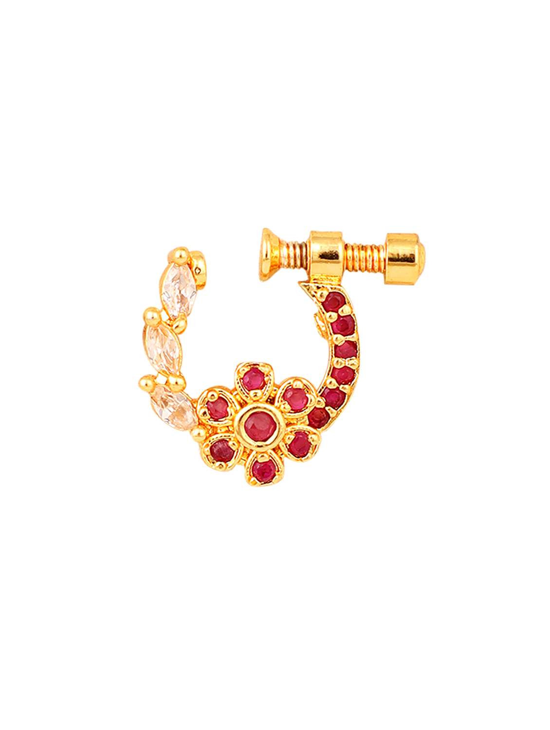 Women Stone Brass Adjustable Loop Naath - 22662168 -  Standard Image - 1