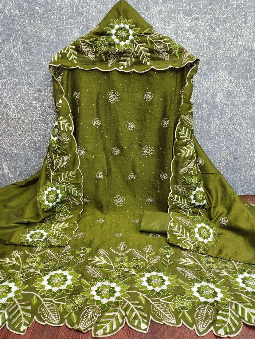 women solid with work unstitched suit set - 22662290 -  Standard Image - 1