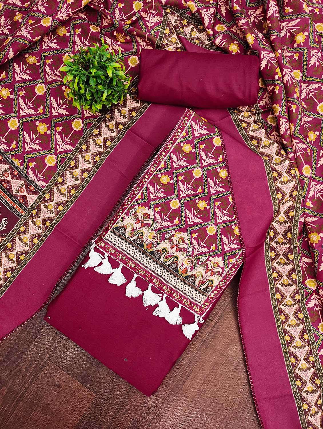 women printed unstitched suit set - 22662422 -  Standard Image - 1