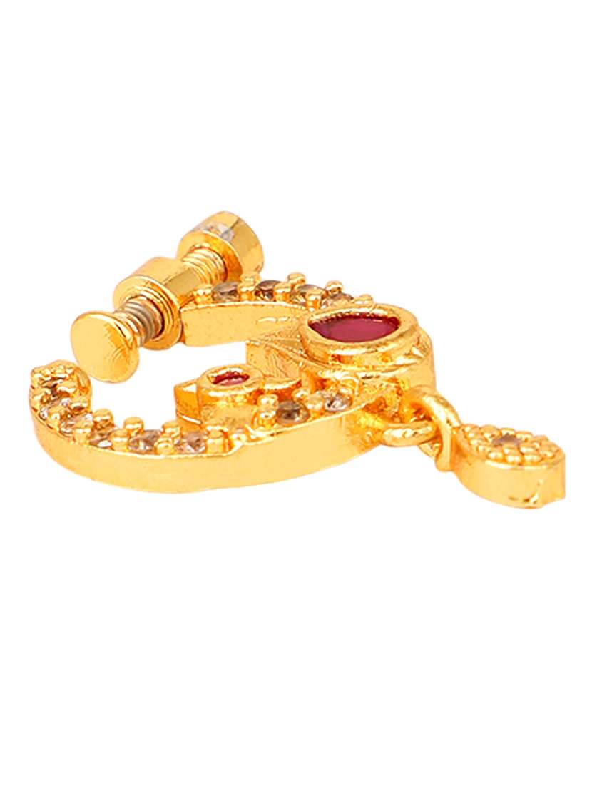 Gold Plated Peacock Shaped Nath - 22662438 -  Standard Image - 1