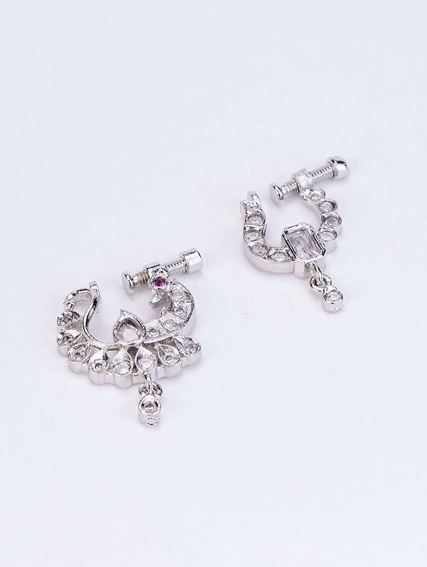 shimmering rhodium plated combo naath - 22662440 -  Standard Image - 1