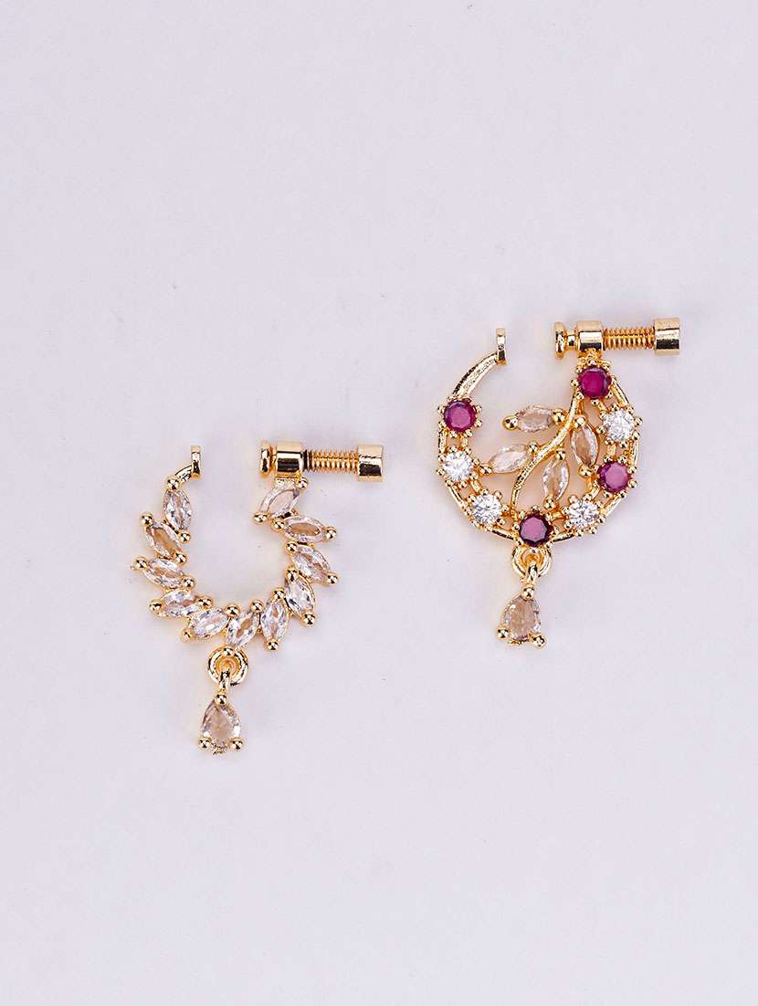 floral gold plated combo naath - 22662445 -  Standard Image - 1