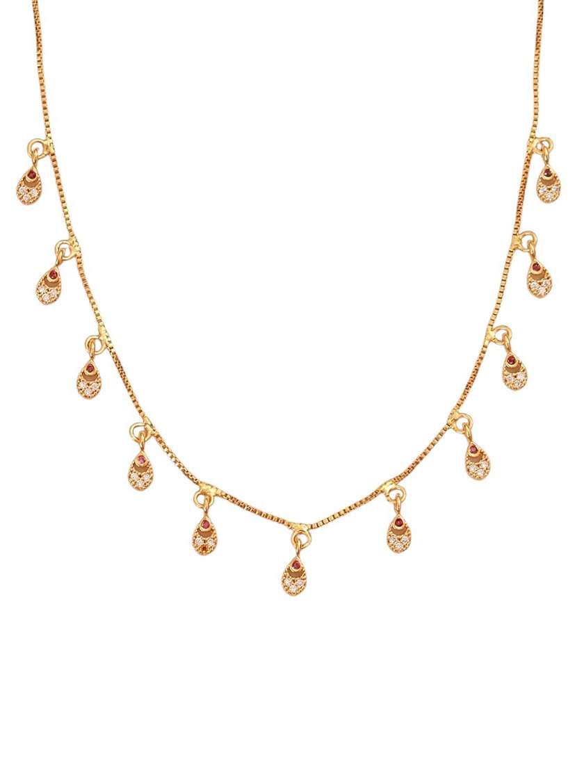 women gold plated brass necklace set - 22662450 -  Standard Image - 1