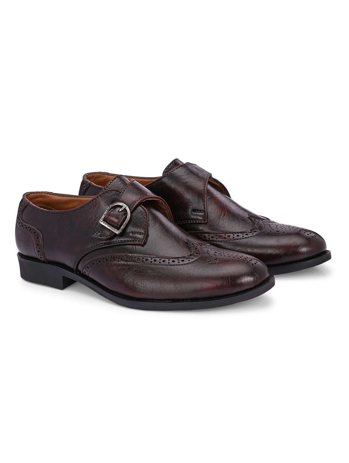 Men Textured Slip On Brouges Shoes - 22662536 -  Standard Image - 1