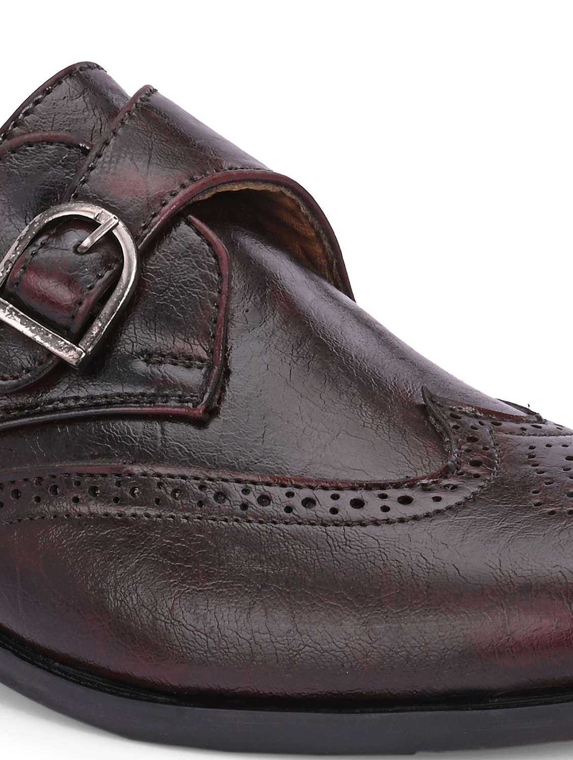 Men Textured Slip On Brouges Shoes - 22662536 -  Standard Image - 4