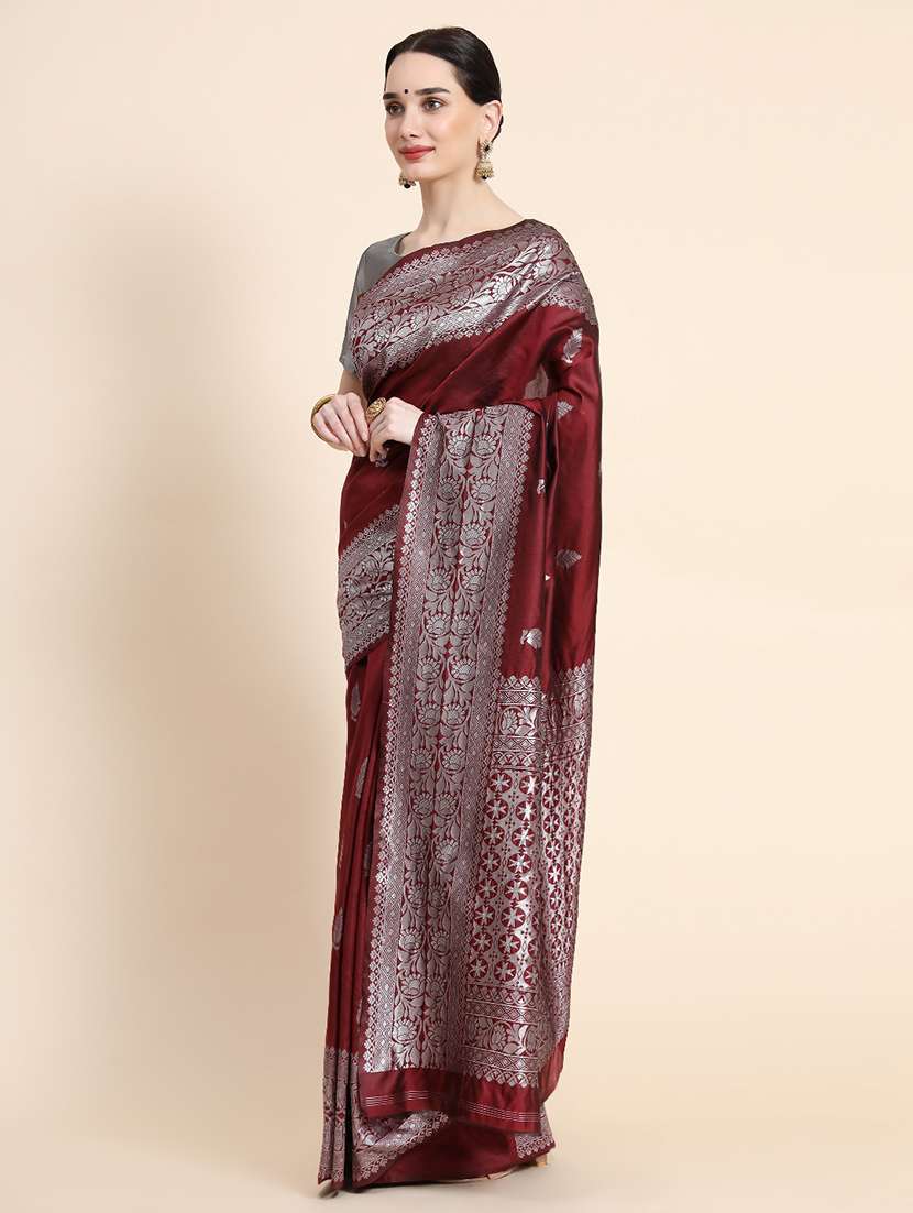 Women Self Design Banarasi Saree With Blouse - 22663041 -  Standard Image - 1