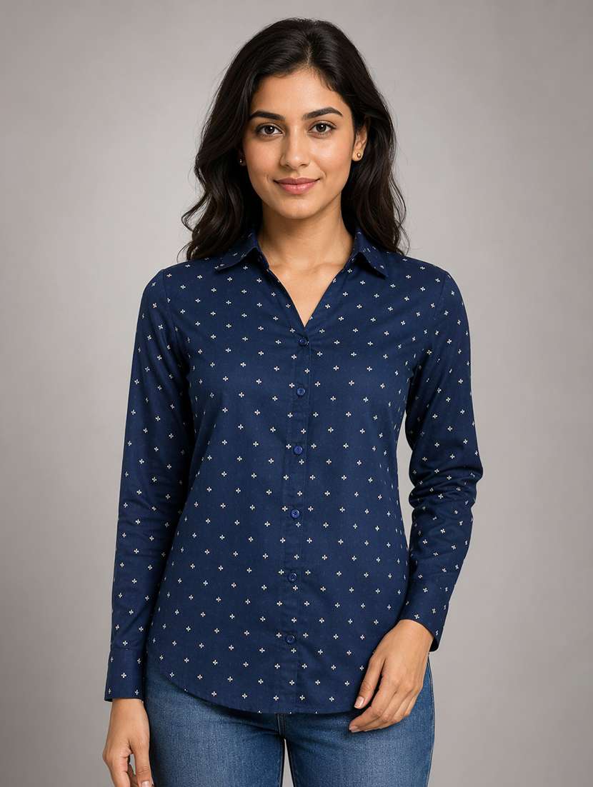 Women Printed Long Sleeves Regular Fit Shirt - 22663467 -  Standard Image - 1
