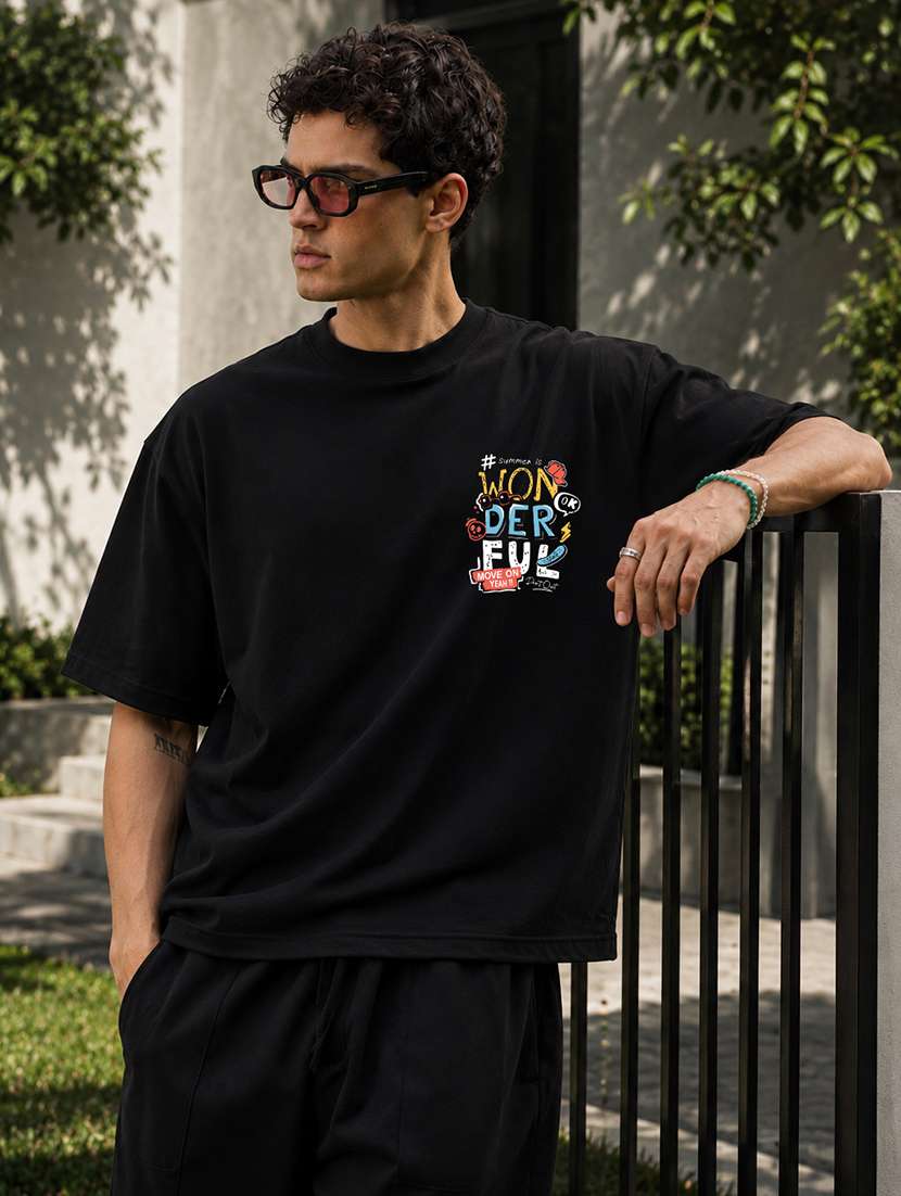 Men Printed Short Sleeves Oversized T-shirt - 22663584 -  Standard Image - 1