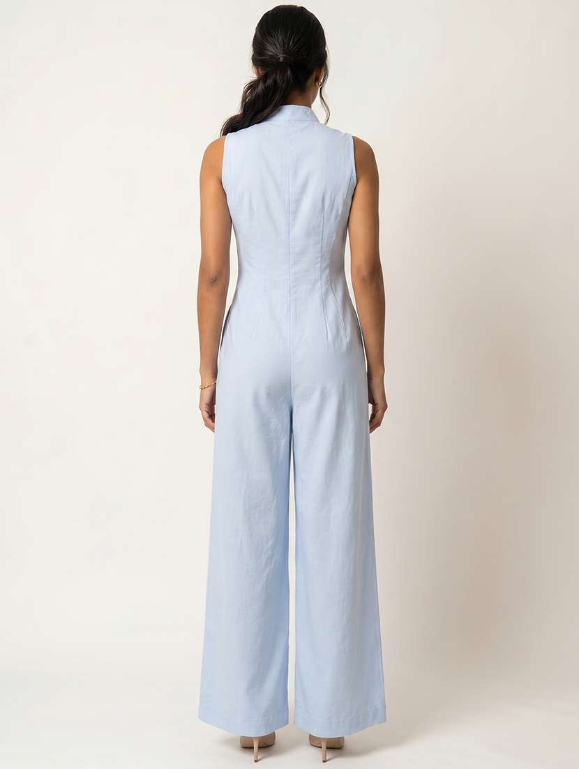 Women Solid Sleeveless Full Leg Jumpsuit - 22663717 -  Standard Image - 4