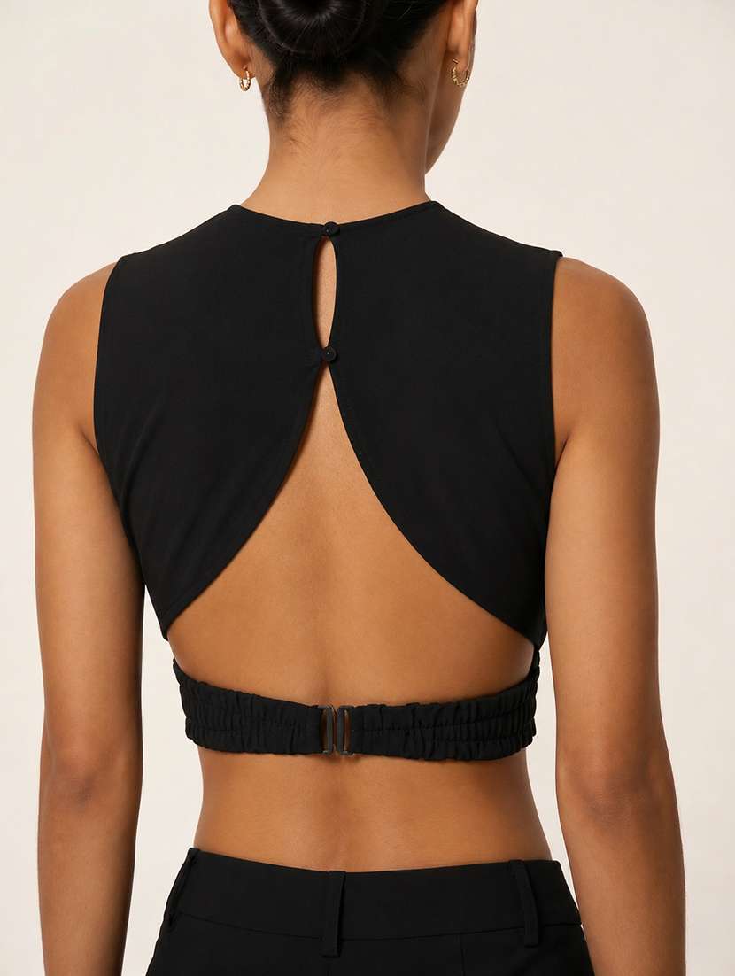 Women Solid Sleeveless Crop Top - 22663820 -  Standard Image - 4