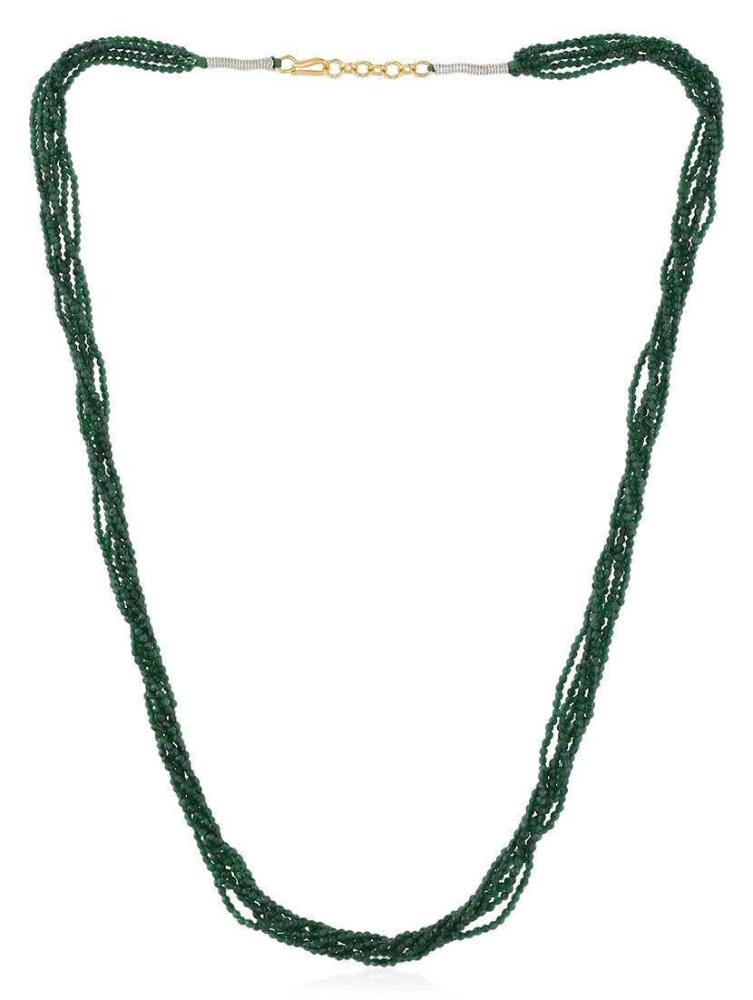 Women Green Crystal Facetted Beads Long Necklace - 22663941 -  Standard Image - 1