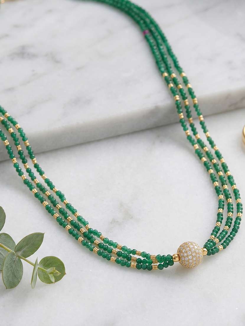 women long green crystal fashion jewellery necklace