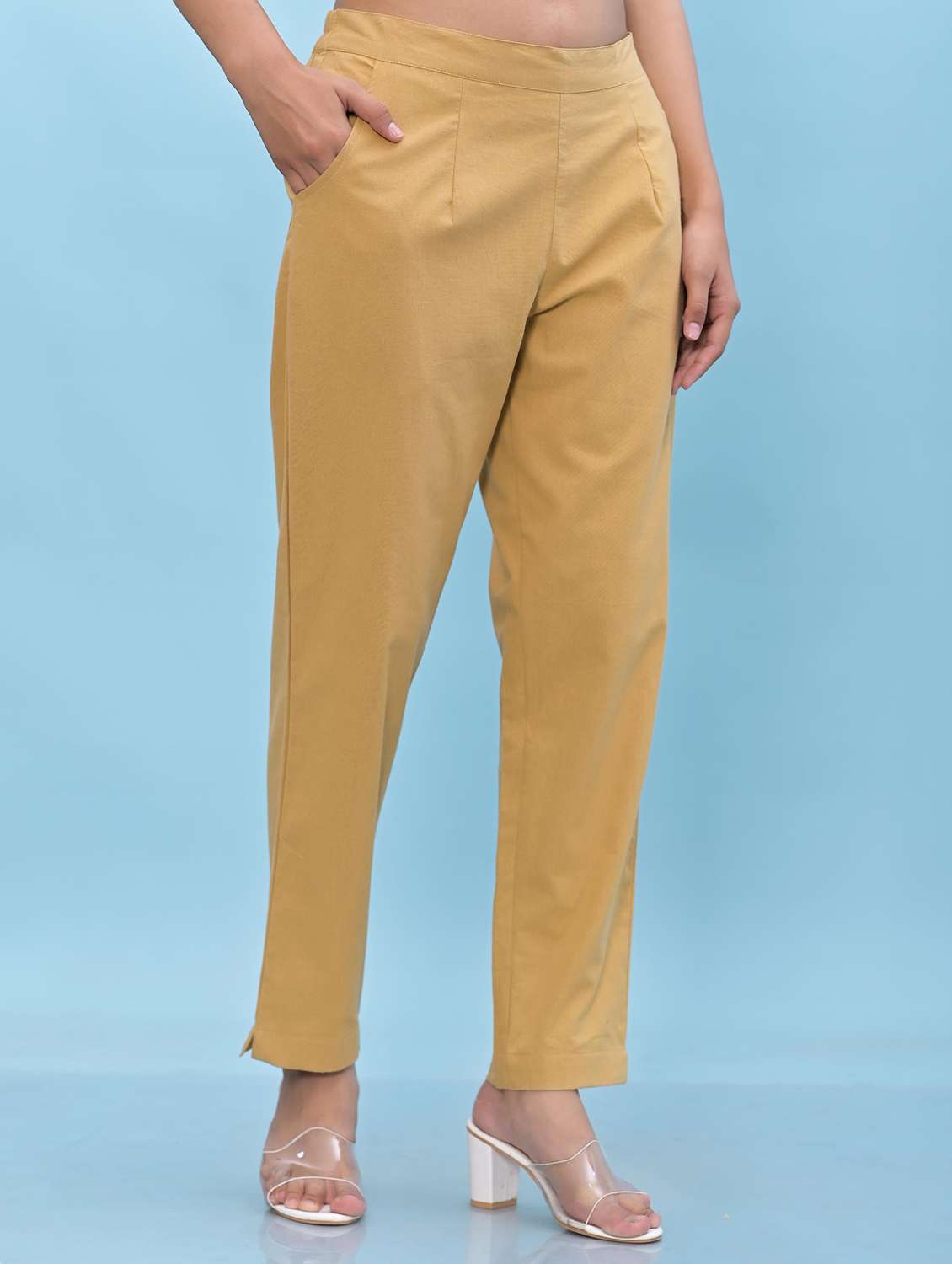 Women Solid Mid Rise Tapered Pant - 22664457 -  Standard Image - 1