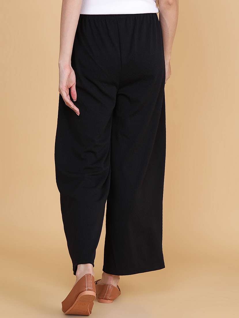 Women Solid Mid Rise Straight Trouser - 22664496 -  Standard Image - 4