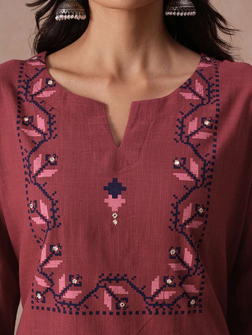 Women Printed Three Quarter Sleeves Kurta Palazzo Set With Dupatta - 22665501 -  Standard Image - 1
