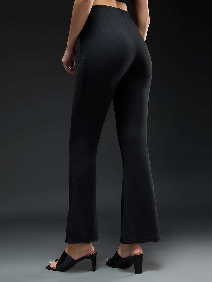 Women Solid High Rise Bootcut Trouser - 22665585 -  Standard Image - 4
