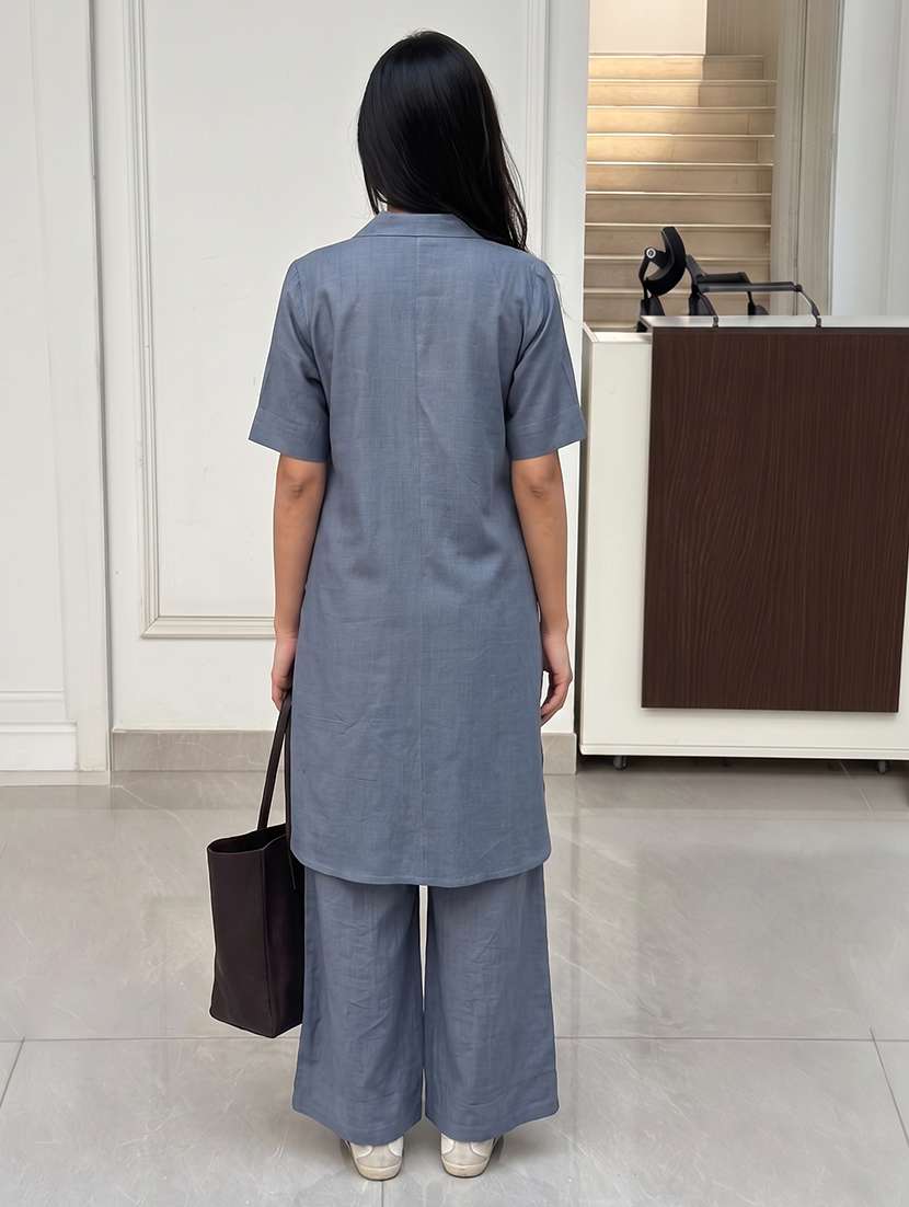 women solid short sleeves kurta pant set - 22665855 -  Standard Image - 4