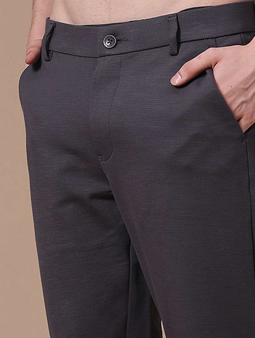 Men Solid Mid Rise Chinos Casual Trouser - 22683202 -  Standard Image - 1