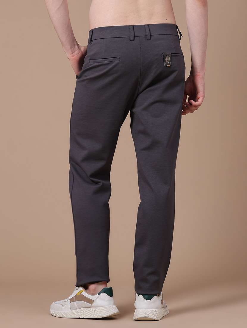 Men Solid Mid Rise Chinos Casual Trouser - 22683202 -  Standard Image - 4
