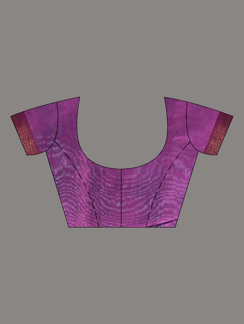 Women Solid With Bordered Saree With Blouse - 22686237 -  Standard Image - 4