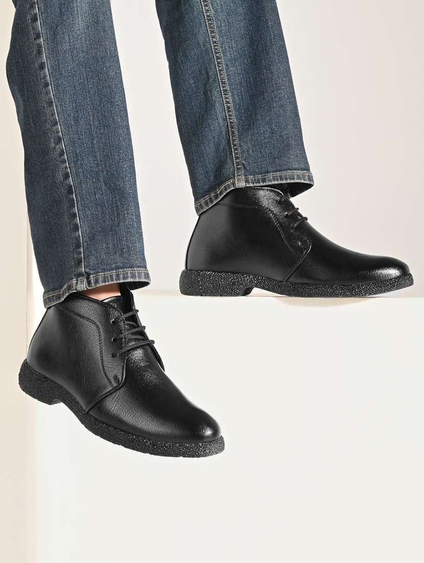 Men Solid Lace Up High Ankle Boots - 22686881 -  Standard Image - 4