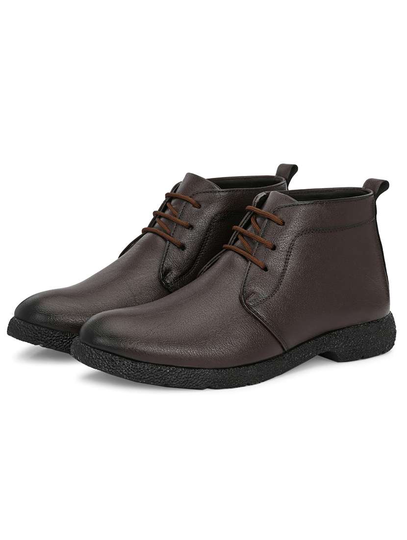 Men Solid Lace Up High Ankle Boots - 22686882 -  Standard Image - 1