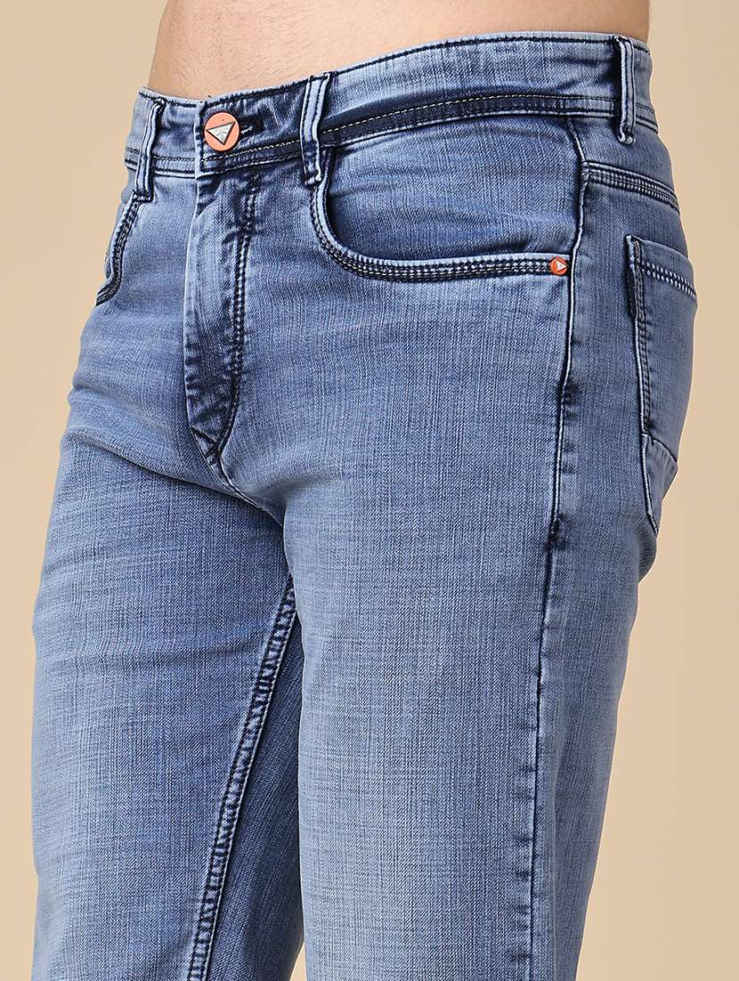 Men Washed Mid Rise Full Length Straight Jeans - 22687305 -  Standard Image - 1