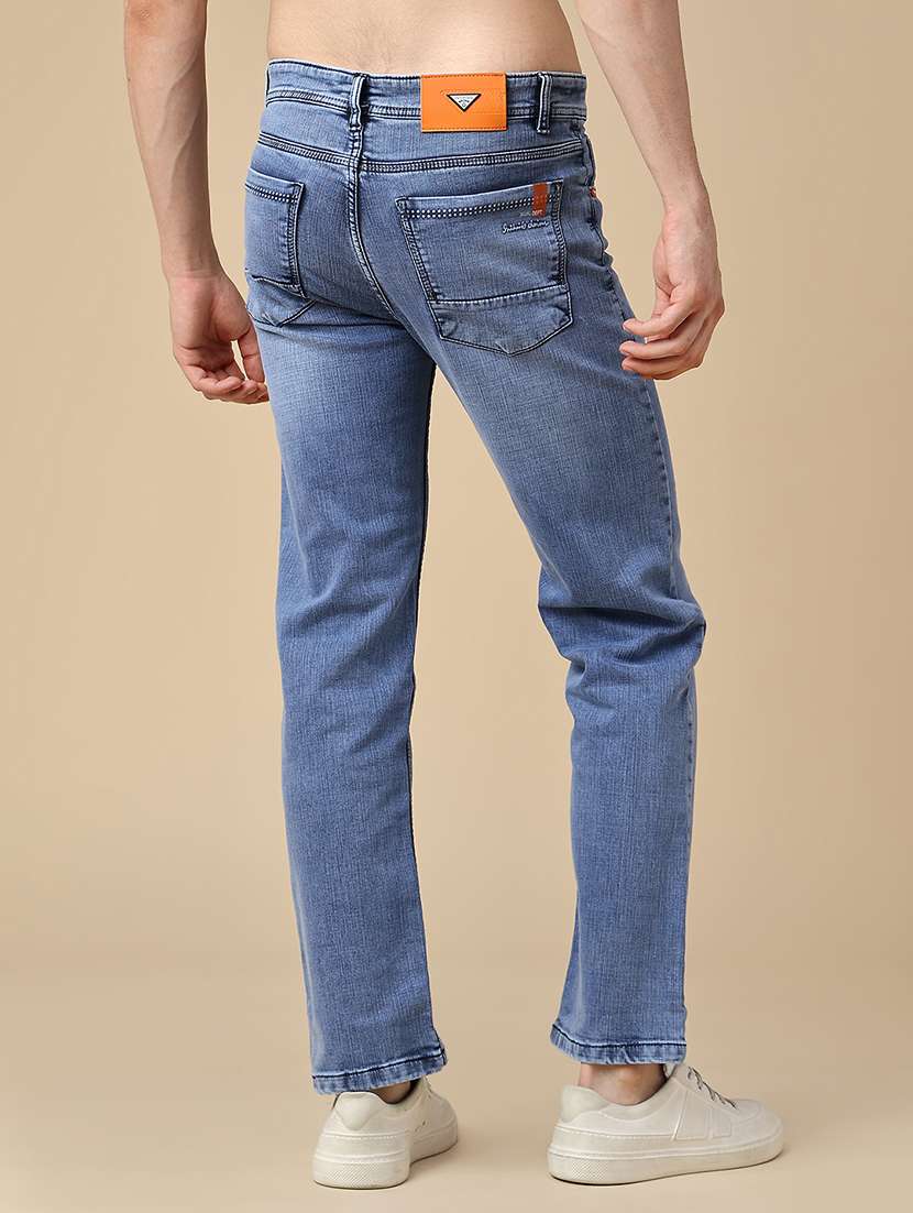 Men Washed Mid Rise Full Length Straight Jeans - 22687305 -  Standard Image - 4