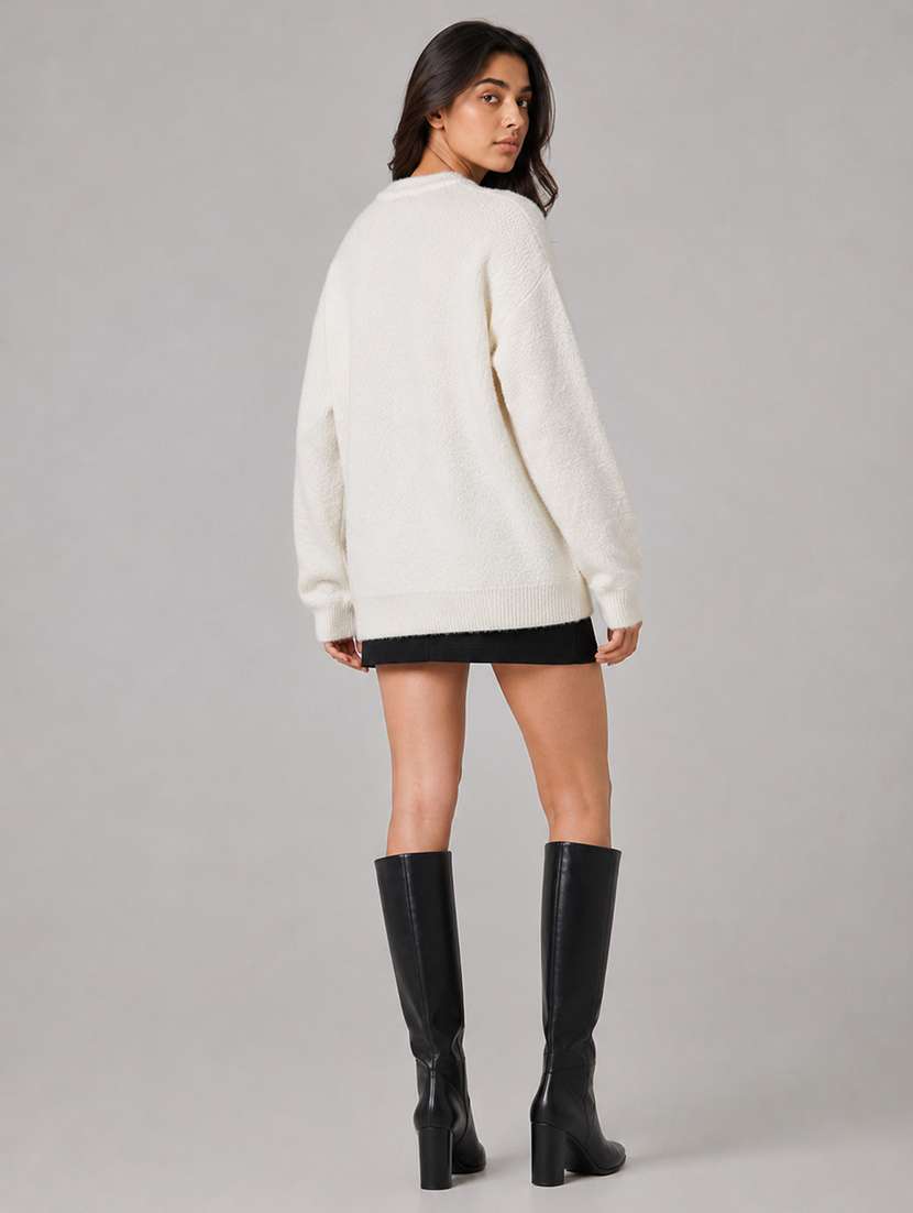 Women Self Design Long Sleeves Pullover - 22687392 -  Standard Image - 4
