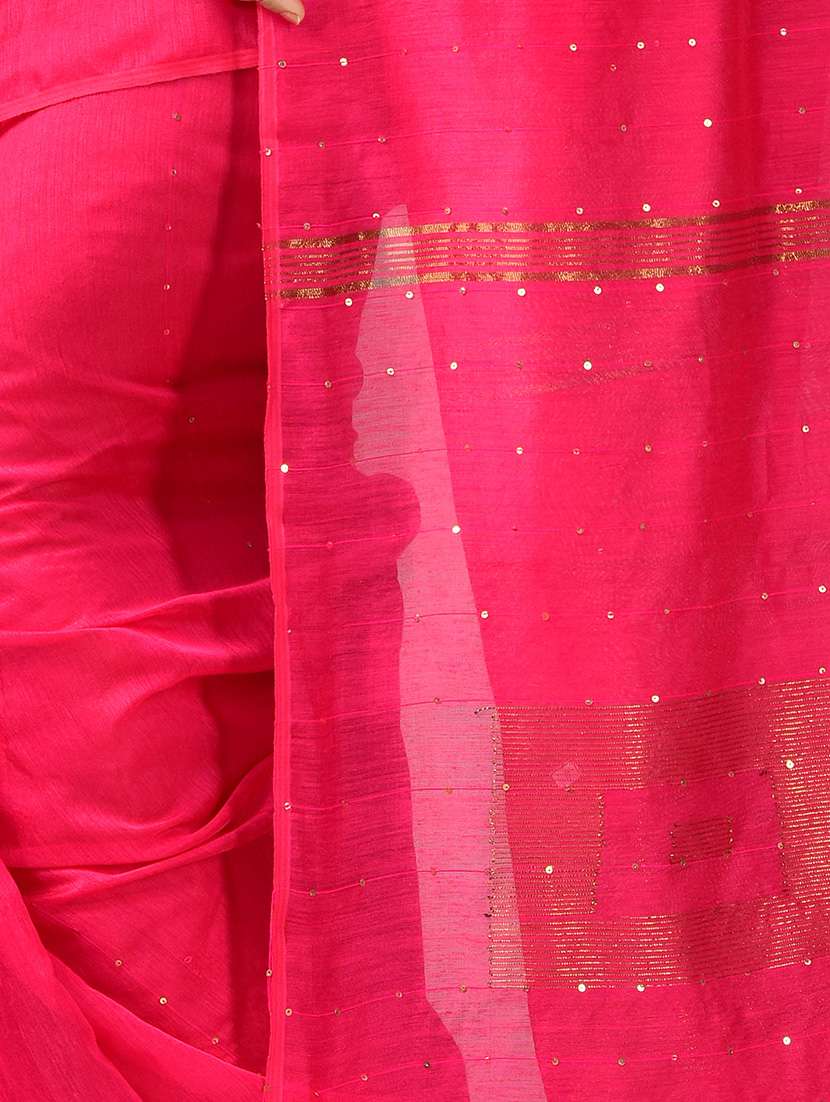 Women Solid With Work Handloom Saree With Blouse - 22687401 -  Standard Image - 1