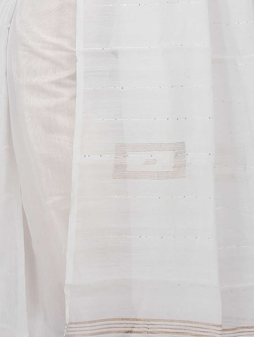 Women Solid With Work Handloom Saree With Blouse - 22687402 -  Standard Image - 1