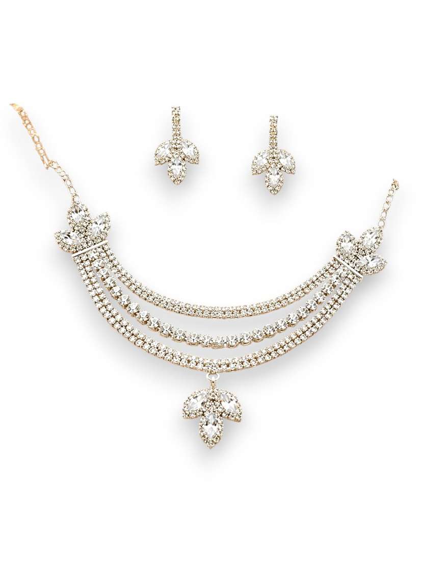 women silver-toned stone jewellery set - 22688033 -  Standard Image - 1