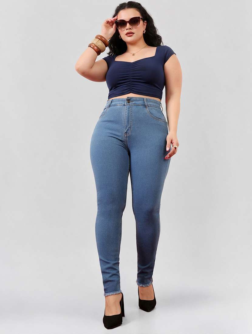 Women Solid High Rise Skinny Fit Jeans - 22688096 -  Standard Image - 4