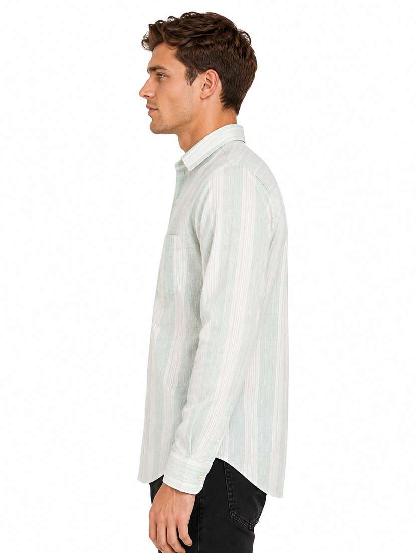 Men Striped Long Sleeve Regular Fit Casual Shirt - 22688400 -  Standard Image - 4