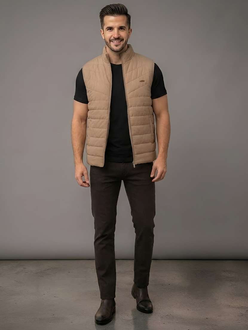 Men Solid Sleeveless Puffer Jacket - 22688693 -  Standard Image - 4