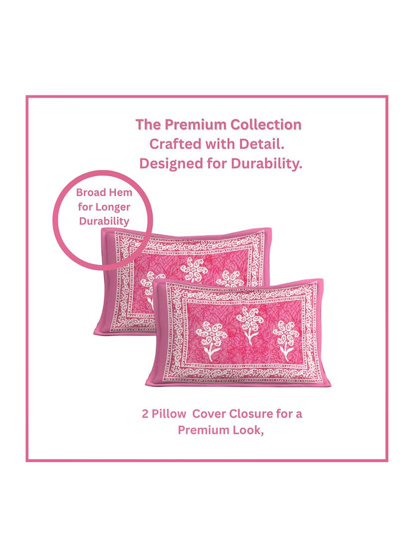 Timeless Trends Jaipuri 100 % Cotton Double Bedsheet With 2 Pillow Cover Cpp01 - 22688878 -  Standard Image - 4