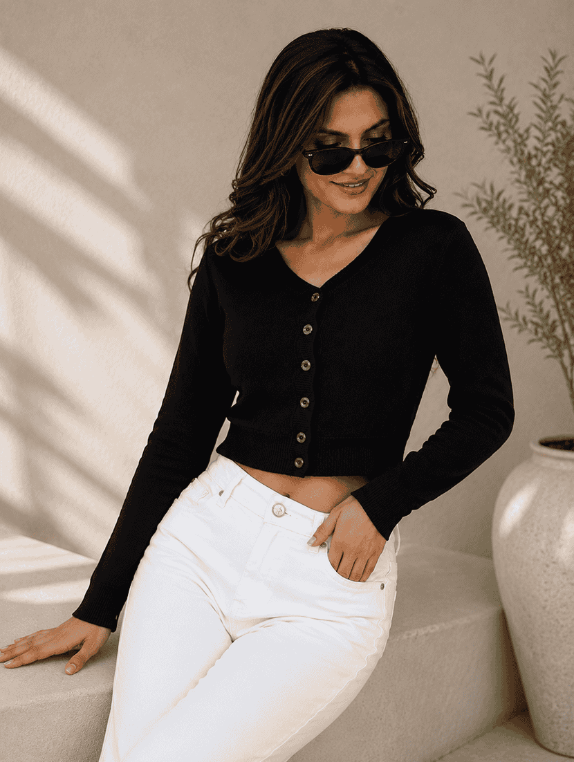 Women Solid Long Sleeve Cardigan - 22688894 -  Standard Image - 4