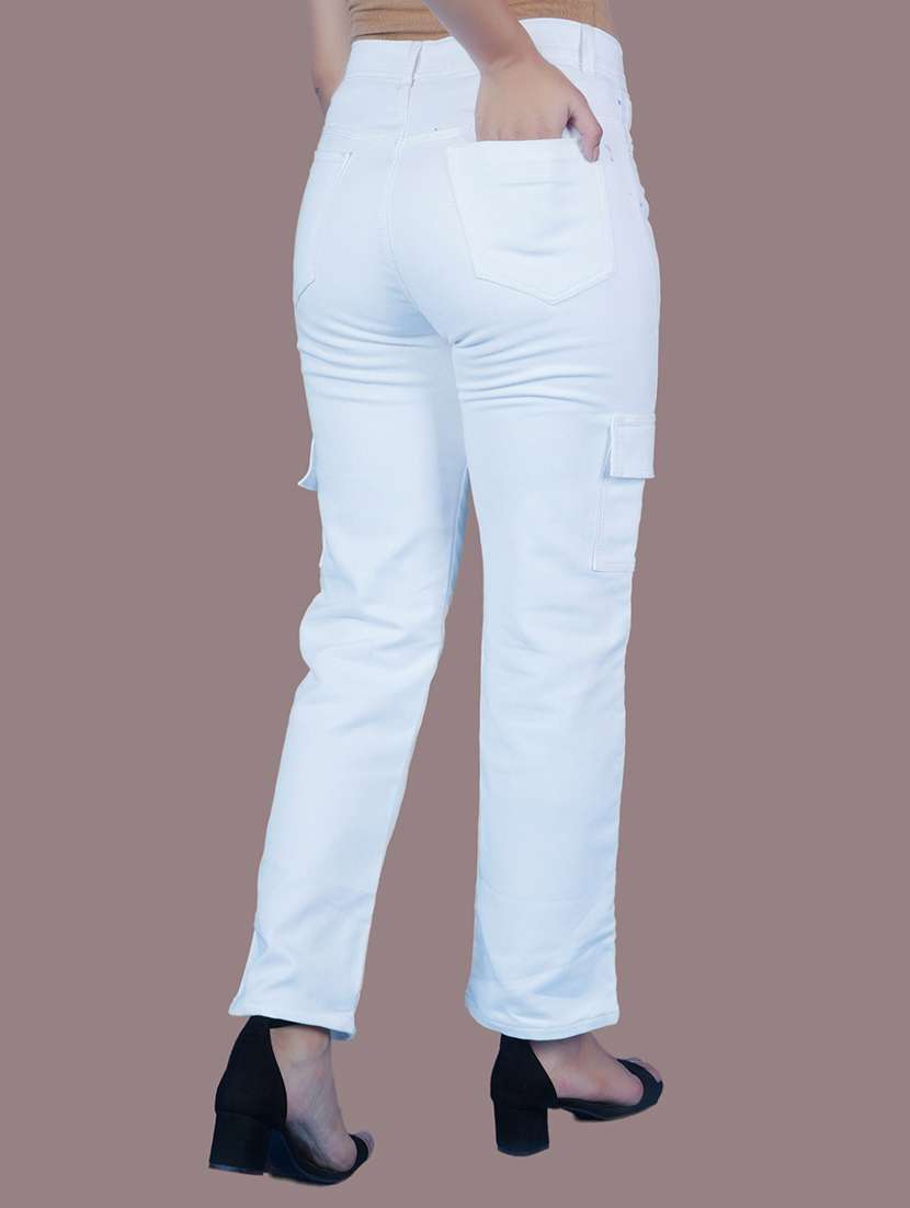 Women Solid Mid Rise Regular Fit Cargo - 22688964 -  Standard Image - 1