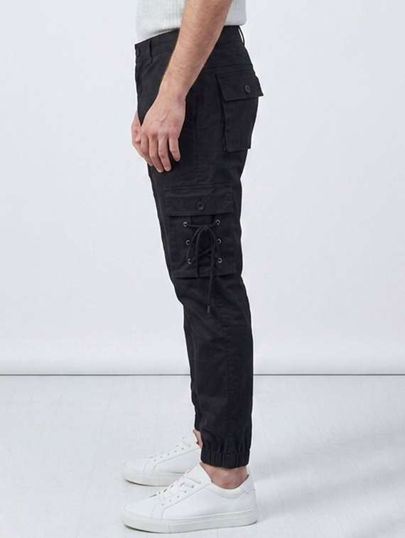 Men Solid Mid Rise Regular Fit Jogger - 22689227 -  Standard Image - 1