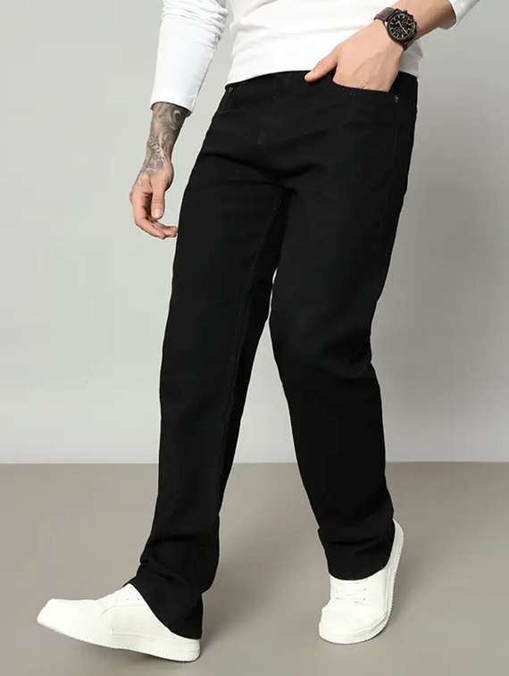 men solid mid rise slim fit jeans