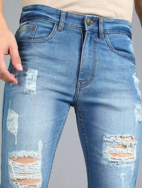 Men Distressed Mid Rise Slim Fit Jeans - 22689932 -  Standard Image - 1