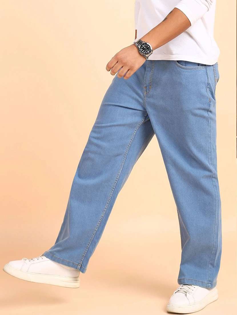 Men Solid Mid Rise Straight Jeans - 22689949 -  Standard Image - 1