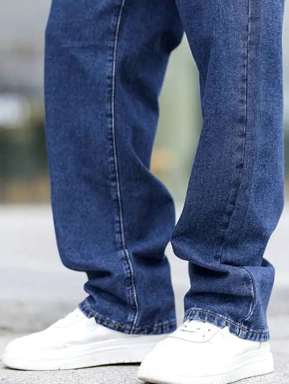 Men Plain Mid Rise Full Length Baggy Jeans - 22690439 -  Standard Image - 4