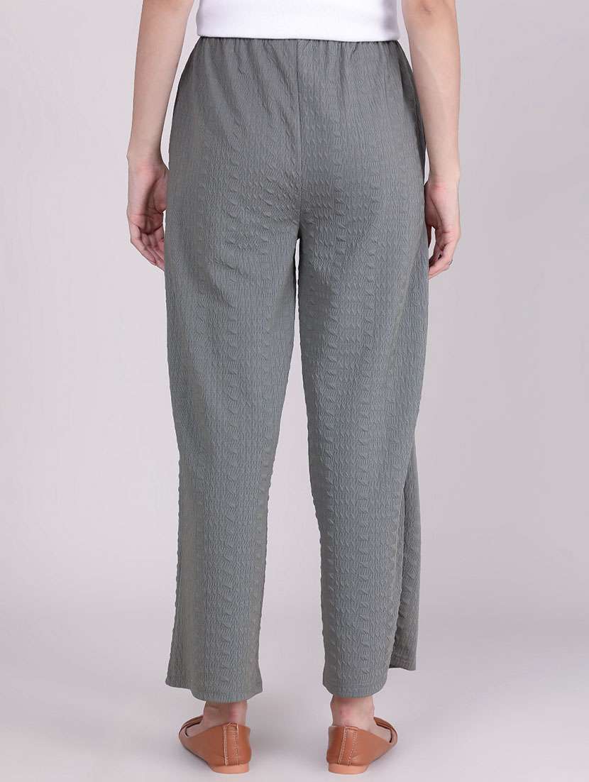 Women Self Design Mid Rise Straight Trouser - 22690760 -  Standard Image - 4