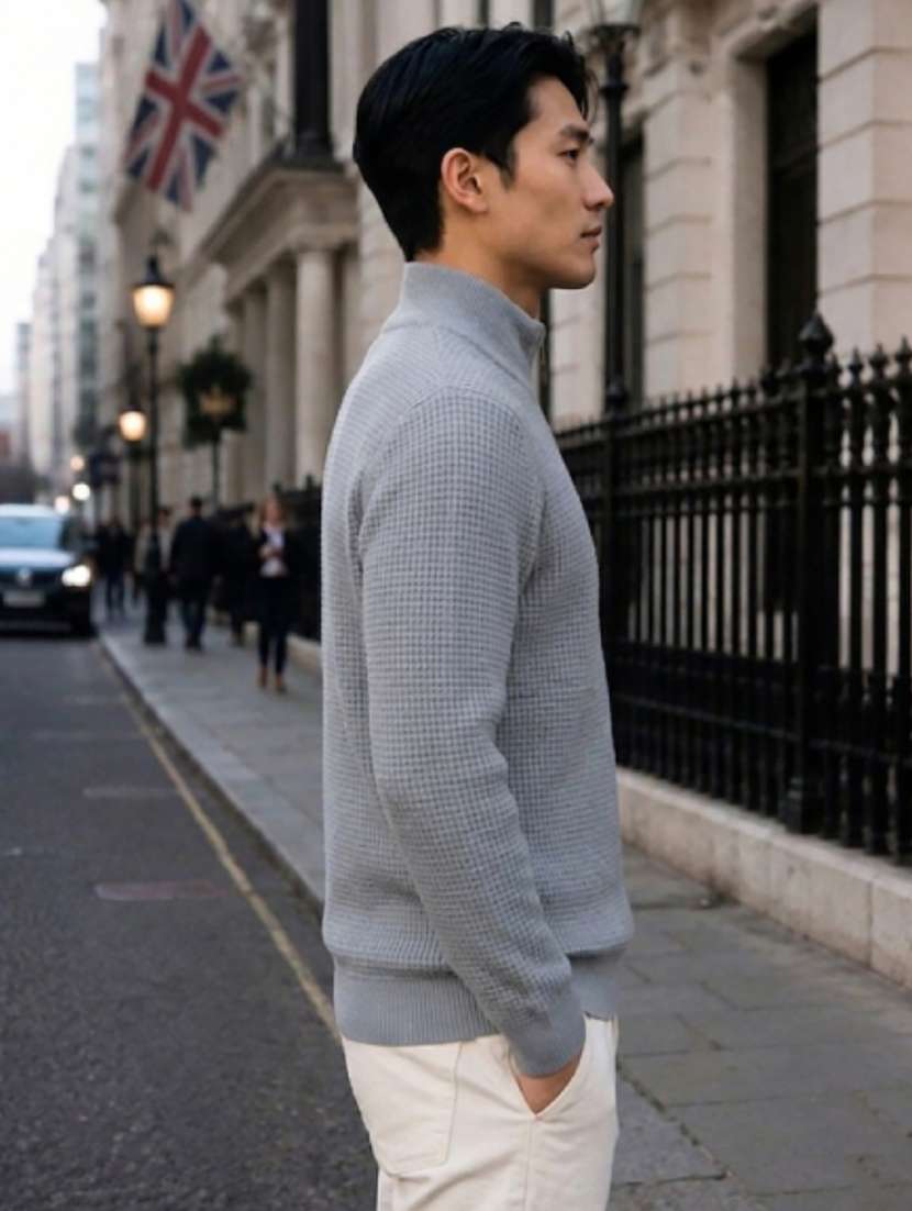 men self design long sleeve regualr fit pullover - 22690833 -  Standard Image - 1
