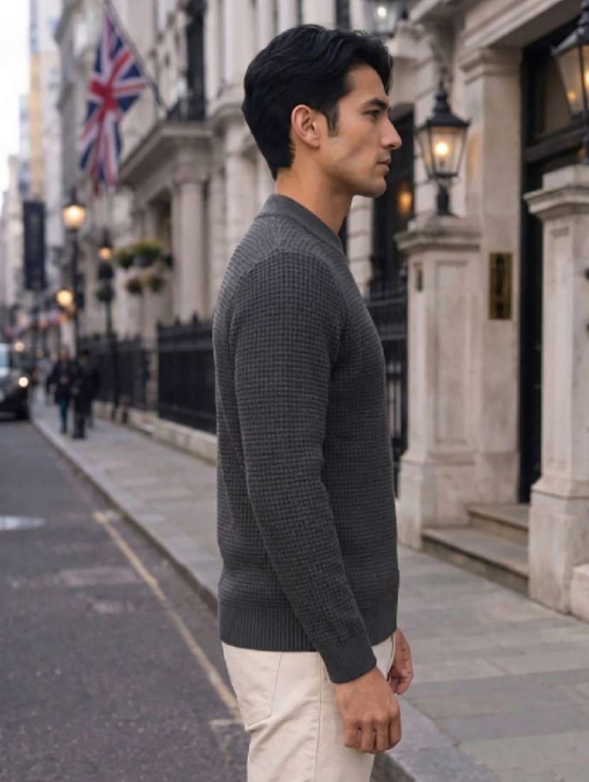 men self design long sleeve regualr fit pullover - 22690834 -  Standard Image - 1