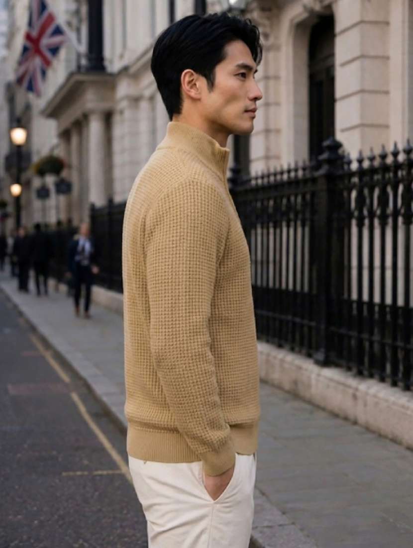 men self design long sleeve regualr fit pullover - 22690837 -  Standard Image - 1