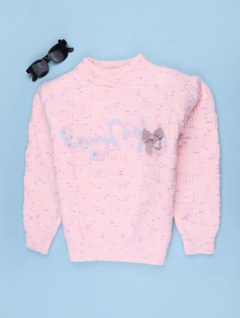 Girls Self Design Long Sleeves Regular Sweater - 22691737 -  Standard Image - 1
