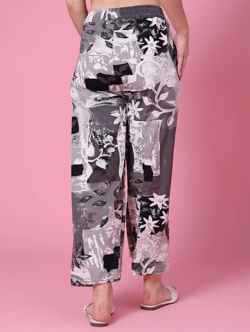 Women Printed Mid Rise Wide Leg Trouser - 22691965 -  Standard Image - 4