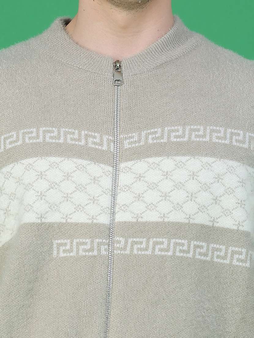 Men Geometric Long Sleeve Regular Fit Pullover - 22692169 -  Standard Image - 1